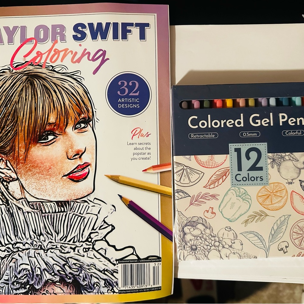 Coloring Book with Gel Pens Set